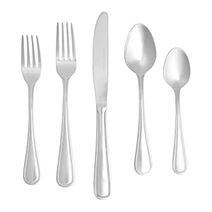 Amazon Basics 20-Piece Stainless Steel Crown Flatw...