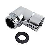 1 Stück Duschkopf Verlängerung 90 Grad Handbrause Adapter mit Rohstoffband,Silber Messing Duschkopf WinkelstüCk,Duschkopf Gelenkstück 1/2 Zoll,Für Handbrause,Kopfbrausen