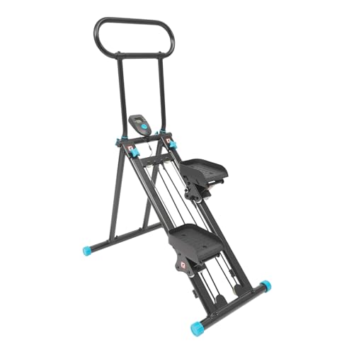 Step Fitness Máquina de fitness – Multifuncional para el hogar, plegable, pantalla LCD, soporta hasta 136 kg, funcionamiento silencioso, negro, para familias y amantes del fitness