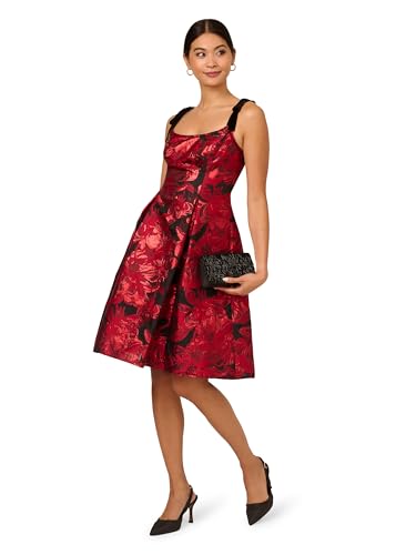 Adrianna Papell Women's Bow Jacquard Short Dress4