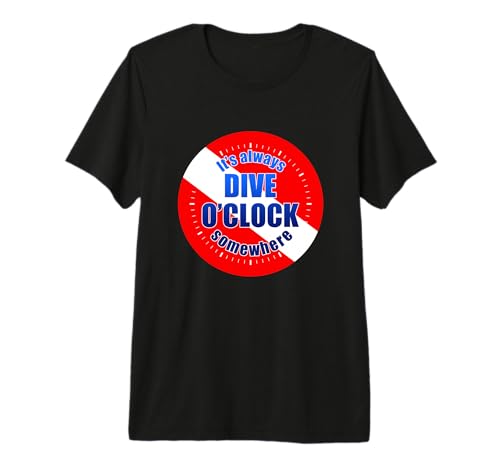 It's Always Dive O'Clock Somewhere Funny Scuba Diver Diving Premium Tri-blend T-Shirt