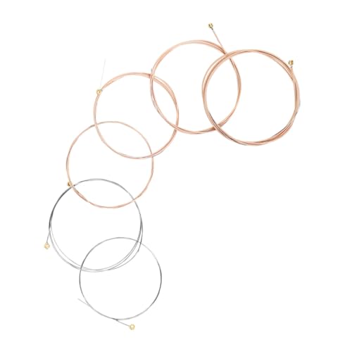 DRESSOOS 6個メタルフォークギター交換用弦 耐久性のあるアコースティックギター弦 クリアな音色で取り付け簡単