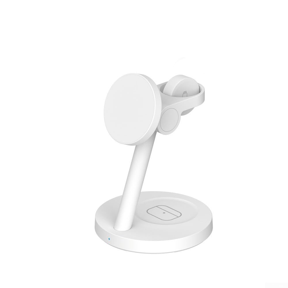 Caricabatterie wireless triplo da 25 W per Samsung Galaxy Series S26 S25 S24 S23 Fold Flip e compatibile con modelli Galaxy Watch (bianco)