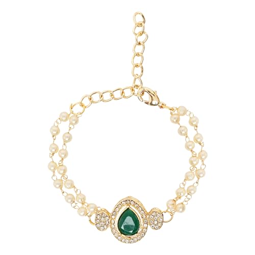 Image of I Jewels Designer Kundan Pearl Bhaiya Rakhi With Roli Chawal for Brother /Bro /Men with Rakshabandhan Card