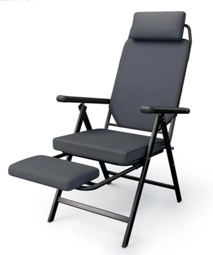 AIYI HOME リクライニングチェア 折りたたみ オフィスチェア 疲れない メッシュ生地 デスクチェア テレワーク 肘付き ハイバック 背もたれ 角度9段階調節 オットマン/フットレスト付き 在宅勤務 仮眠 昼休み 昼寝 完成品 組み立て不要 (タイプ