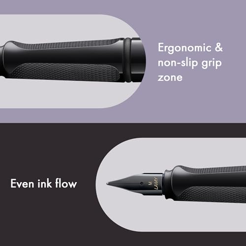 Image of Lamy safari meteorite Fountain Pen with Ergonomic Grip and Polished Steel Nib in Line Width M Robust ASA Plastic Includes Ink Cartridge T 10 Blue Right-Handed