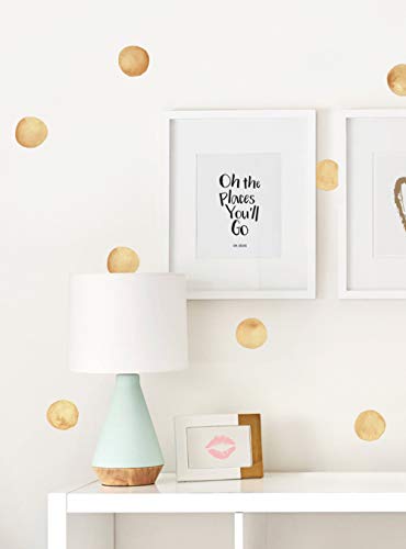 Simple Shapes Watercolor Dots Wall Stickers (Gold)