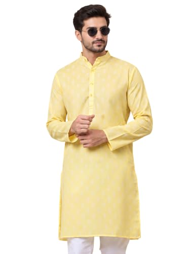 Image of Jompers Men's Cotton Floral Printed Kurtas
