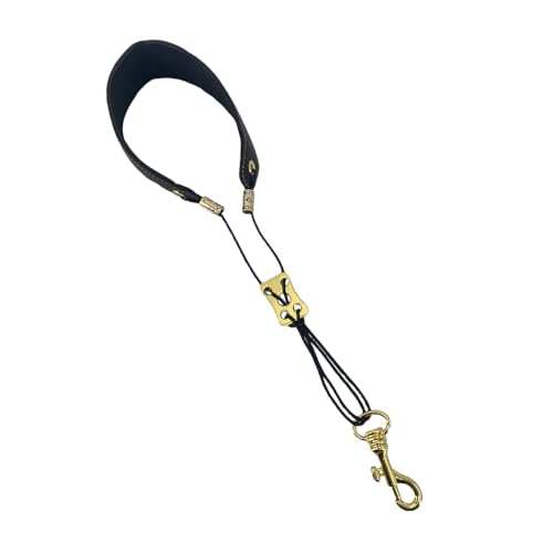 Foyarinal Universal Saxophone Strap Black Leather - Premium Comfort Padded Lining, Adjustable...
