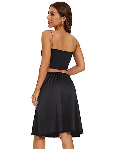 Image of MANCYFIT Women's Half Slips for Under Dresses Slip Skirt Extender Satin Underskirt