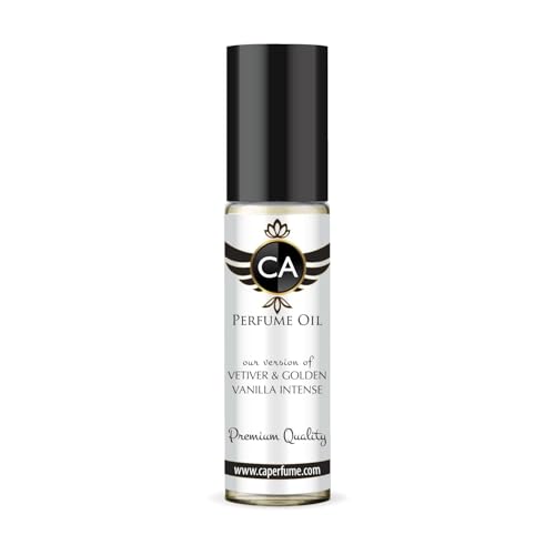 CA Perfume Impression of Vetiver &amp; Golden Vanilla Cologne Intense Unisex Fragrance Oil Amber Woody Scent Long Lasting Perfumes for Women &amp; Men Travel Size TSA Ready Body Oil Roll-on 0.33 Fl Oz 10ml