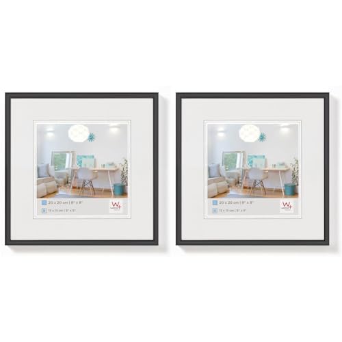 walther design KV220B New Lifestyle Cadre photo en plastique, noir, 20 x 20 cm (Lot de 2)