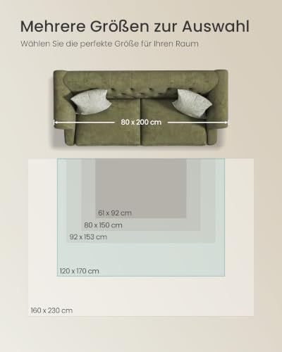 SONGMICS HOME Wohnzimmerteppich, Waschbar, Rutschfest, 170 x 120 x 0,6 cm – Ansicht 5