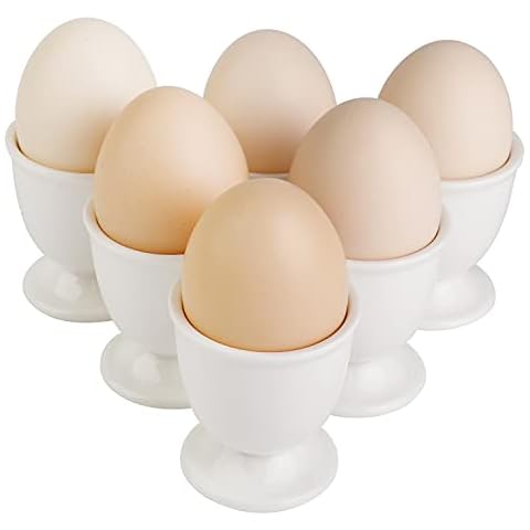 Ceramic Soft Hard Boiled Egg Cups Holder Set of 6 for Breakfast Brunch Soft Boiled Egg Holder Cover