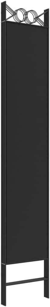 vidaXL 4-Panel Room Divider - Versatile, Breathable Black Fabric Design - Easy Assembly, Durable Material, Foldable and Space-Saving - 63" x 86.6"