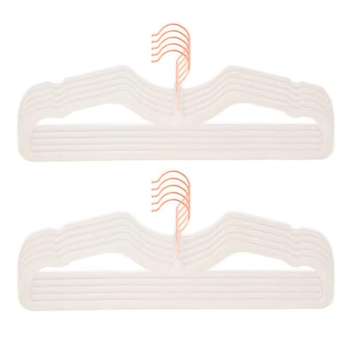 CUTSKY Velvet Hangers 50 Pack, Ultra Slim & Short Neck Hanger, 360 Swivel Hook, Space Saving Durable Non-Slip Felt Hangers,Beige a