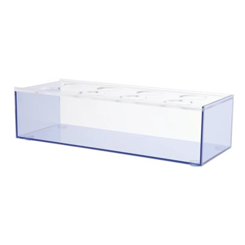 Artibetter Jarrón Rectangular de Plástico Resistente para Centros de Mesa Florero Decorativo para Hogar Oficina Color Azul Lago Orificios