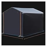 QSTGX Zeltgarage Gartenhaus Kunststoff wasserdicht Motorrad-Lagerbox Giebeldachzelt Für Motorräder, Gartengeräte, Spielzeug, Rasenmäher(120x188x165 cm)