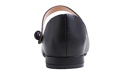 FEVERSOLE Women's Mary Jane Fashion Round Toe Low Heel Slip On Flats4