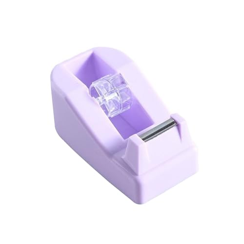 Dévidoir de ruban adhésif transparent rechargeable, 18 x 20 mm, pour l'école, la maison et le bureau (violet)