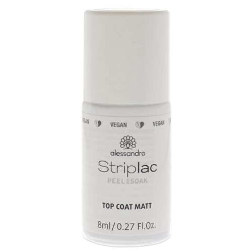 alessandro Striplac Peel or Soak - Capa superior LED para un acabado mate perfecto - Protege y sella...