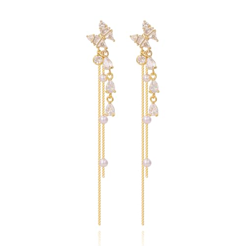 Boucles d'oreilles pendantes plaquées or pour illuminer vos tenues de soirée et mariages