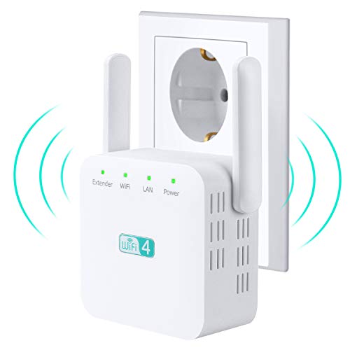 tronisky Répéteur WiFi, Amplificateur WiFi sans Fil 300Mbps 2.4GHz WiFi Extender avec Mode Répéteur/Access Point, LAN Port, Antennes Intégrées, Compatible avec Toutes Les Box Internet
