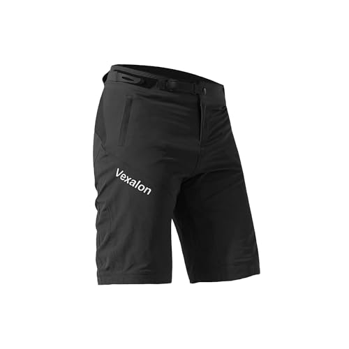 Downhill Bike Shorts For Men Zipper Pockets-black-36