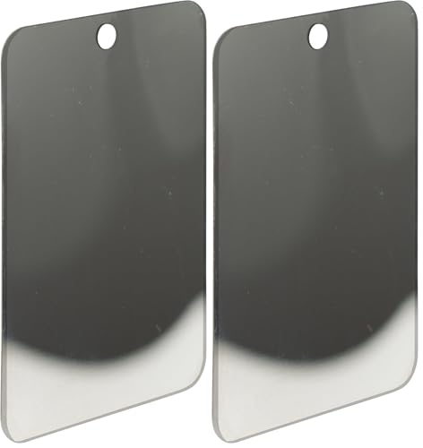 Cao - Miroirs en Acier - Largeur 7,6 cm - Hauteur 11,5 cm (Lot de 2)