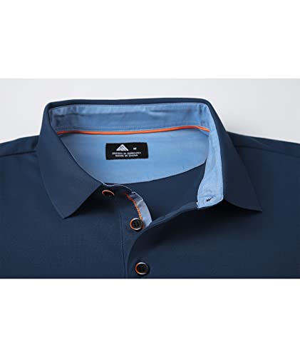 Image of SWISSWELL Long Sleeve Polo Shirts for Men collared Performance Golf Shirts Casual Workwear Office