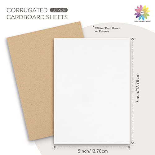 Image of Mat Board Center, 50 Pack 5x7 Inch Corrugated Cardboard Sheets