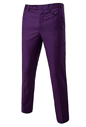 Men's Slim Fit Dress Pants Wrinkle-Free Flat Front Suit Pants Stretch Casual Pants Comfort Dress Trousers