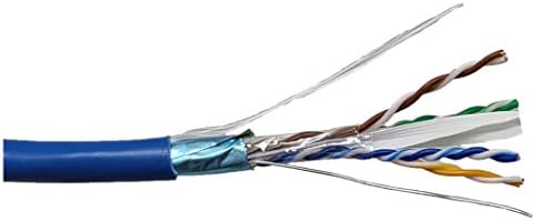 Micro Connectors 500 Feet CAT 6A Solid & Shielded (FTP) CMR Riser Bulk Ethernet Cable-Blue (TR4-570SRBL-500)