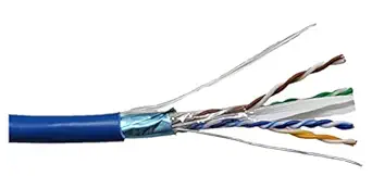 Micro Connectors, 250 Feet CAT 6A Solid & Shielded (F/UTP) CMR Riser Bulk Ethernet Cable-Blue (TR4-570SRBL-250)