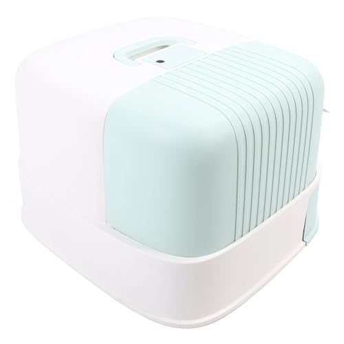 Arenero grande para gato con puerta cubierta y pala miniatura 2