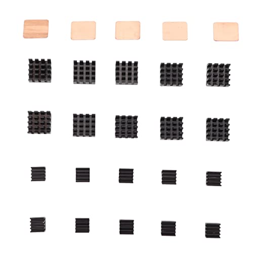 Dpofirs Kit de Dissipateur Thermique 25 Pièces Dissipation Thermique Rapide, Dissipateur Thermique en Aluminium pour A, B, B +, 2, 3, 4