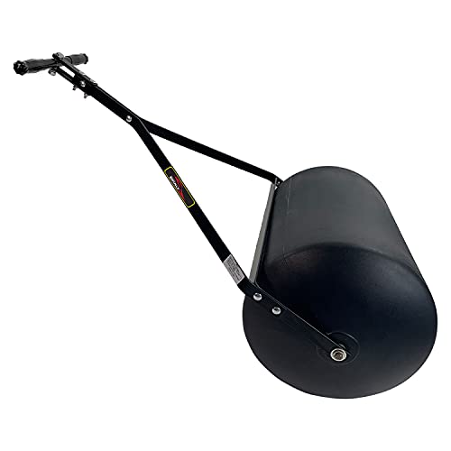 Brinly 270 lb. Combination Push/Tow Poly Lawn Roller with Easy-Turn Tethered Plug, 18 by 24" - Flat Black by Brinly - Image 3