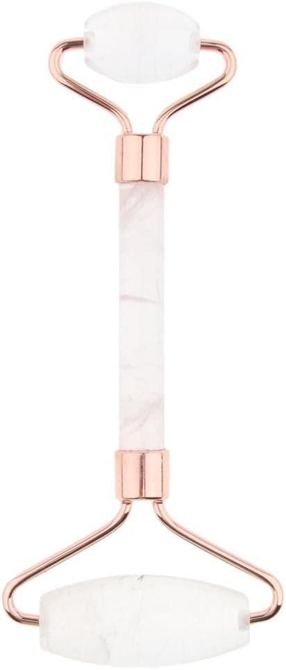 Natural Jade Stone Facial Massage Roller for Younger & Elastic Skin - Handmade Double Heads Neck Massager - 03