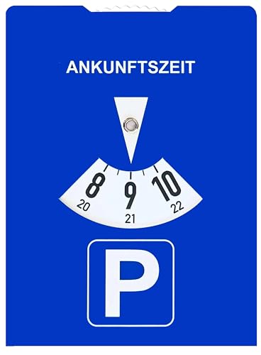 kaiser24 10 Papp-Parkscheiben aus Karton, StVO-konform, Blau, 11 x 15 cm, 10 Stück Auto-Parkscheibe mit Benzinverbrauchsrechner auf der Rückseite – Umweltfreundlich, langlebig und leicht ablesbar