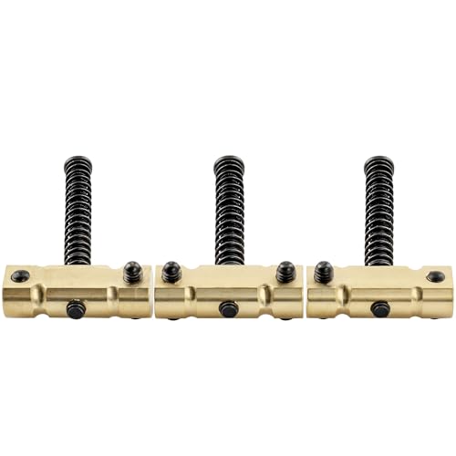 Musiclily Ultra 10.8mm Wave Style Full Solid Brass Barrel Compensated Saddles for Tele Style Electric Guitar Black Screws - Image 4