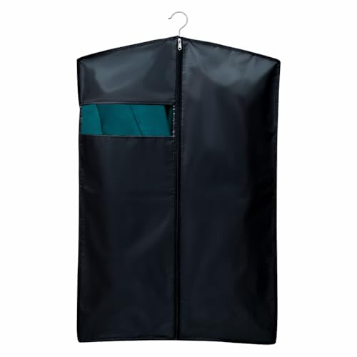 Image of Men's Coat & Blazer Cover with Fold-Over Design, Non-Woven Garment Bag for Suits, Jackets & Formal Wear, 36 Inch, Black, Pack of 1
