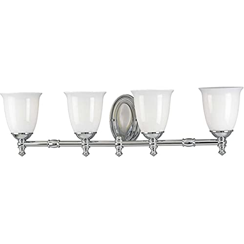 Progress Lighting P3041-15 Victorian Bath & Vanity, 4-Light, Polished Chrome