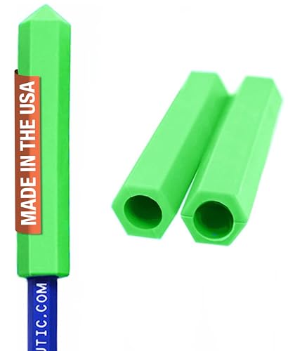 ARK Krypto-Bite Chewable Pencil Topper, Sensory Chew Toys for Kids & Adults, Medical-Grade Chew Fidget for Autism, ADHD, SPD, Anxiety, Includes 1 Eraser-Less Pencil, XT, Firm, Lime Green, 3-Pack