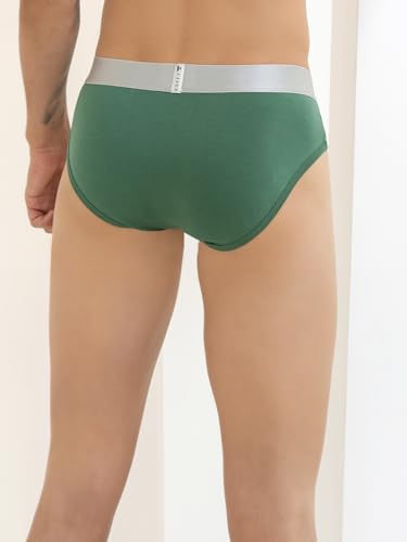 Image of KOFFY Men's Premium Cotton Lycra Brief with Minus Cutting Pouch| Silver Metallic Elastic| 4 Way Stretch| Wrinkle Free| Pack of 1