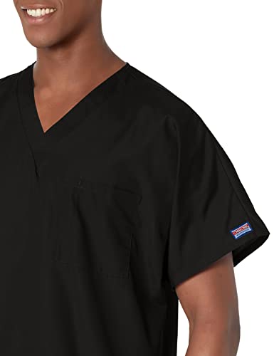 Image of Cherokee Scrubs for Women and Men Unisex V-Neck Tunic Nursing Scrub Top with Chest Pocket, Tuckable Durable Fabric - 4777 | 1 Chest Pocket For Essentials, Traditional Fit, Durable Construction, Comfortable Knit Details, Easy Care, Tuckable Style