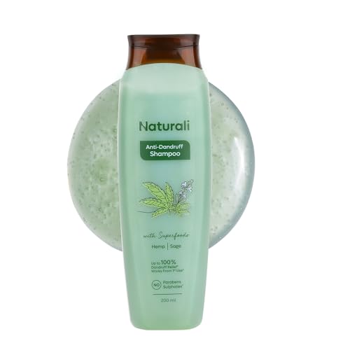 Naturali Anti-Dandruff Shampoo with Superfood Hemp Oil & Sage Extract | Up to 100% DANDRUFF RELIEF | Paraben & Sulphate Free Shampoo | Works from 1st Use 1 31cbtQe4e6L. SL500