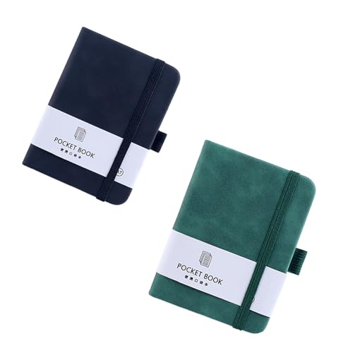 Cuaderno de Bolsillo,2 PCS Portátil A7 Cuadernos Pequeños Mini Bloc de notas Pequeño Diario para Cuaderno de Viaje Bloc de Notas de Escritura Mini para Oficina Escuela Suministros de Papelería