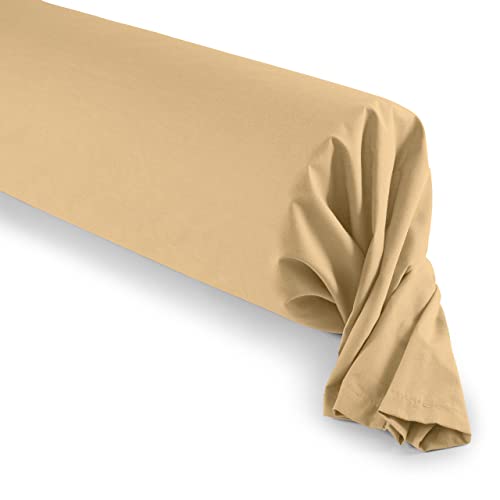 UNIVERS-DECOR Taie de traversin 45 x 185 cm 100% Coton / 57 Fils/cm² (Taupe, Taie de traversin 45 x 185 cm)