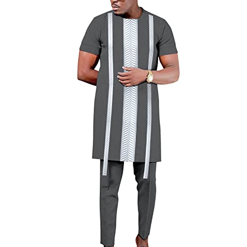African Suit for Men Dashiki Casual Shirt and Pants 2 Piece Set Outfit Men's Tracksuit2