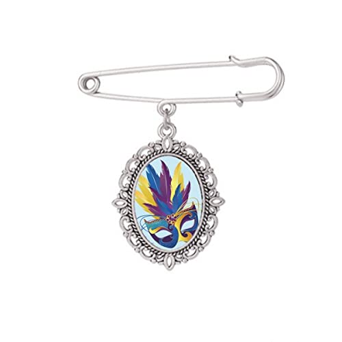 Broche tête de plume bleue pour robe et chemise - Happy Carnival